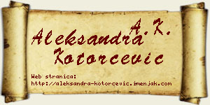 Aleksandra Kotorčević vizit kartica